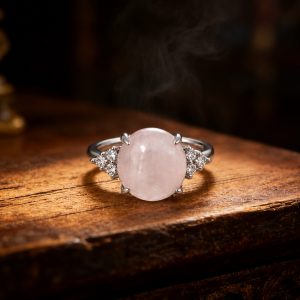 Natural Rose Quartz & Diamond Ring – Love Energy Crystal Ring