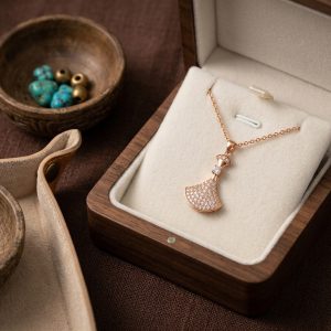 Rose Gold Plated Skirt Pendant Necklace | Dainty Dress Shape Necklace for Women | Elegant Gift for Her