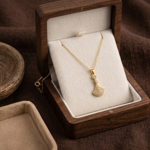 18K Gold Plated Skirt Pendant Necklace | Elegant Dress Shape Dainty Necklace for Women | Perfect Gift for Her