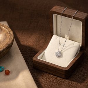 Silver Plated Four Leaf Clover Necklace | Dainty Lucky Clover Pendant Necklace for Women | Elegant Everyday Jewelry Gift for Her