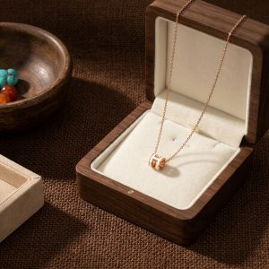 18K Rose Gold Plated H Pendant Necklace | Minimalist White Enamel Cylinder Necklace for Women | Elegant Gift for Her