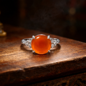 925 Sterling Silver Adjustable Open-Band Red Agate Ring | Women's Oval-Cut Gemstone Ring | Affordable Luxury Everyday Jewelry